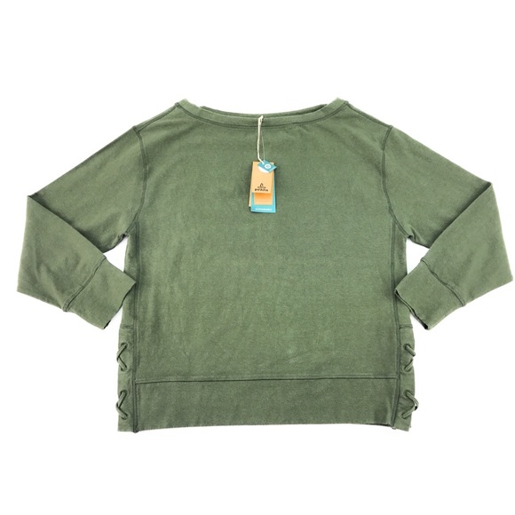 prAna Women's Ostara Hemp Boat Neck Green Sweater - Picture 3 of 6